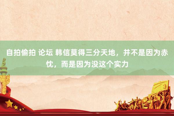 自拍偷拍 论坛 韩信莫得三分天地，并不是因为赤忱，而是因为没这个实力