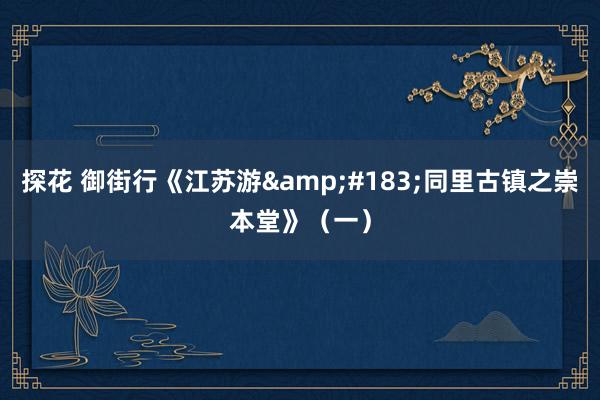 探花 御街行《江苏游&#183;同里古镇之崇本堂》（一）